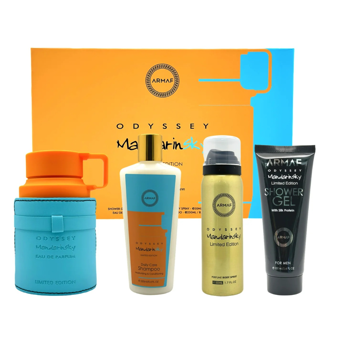 ARMAF GIFT SET 4 PCS MANDARIN SKY 3.4 OZ/ SHOWER GEL 3.4 OZ/ BODY SPRAY 1.7 OZ/ SHAMPOO 8.4 OZ